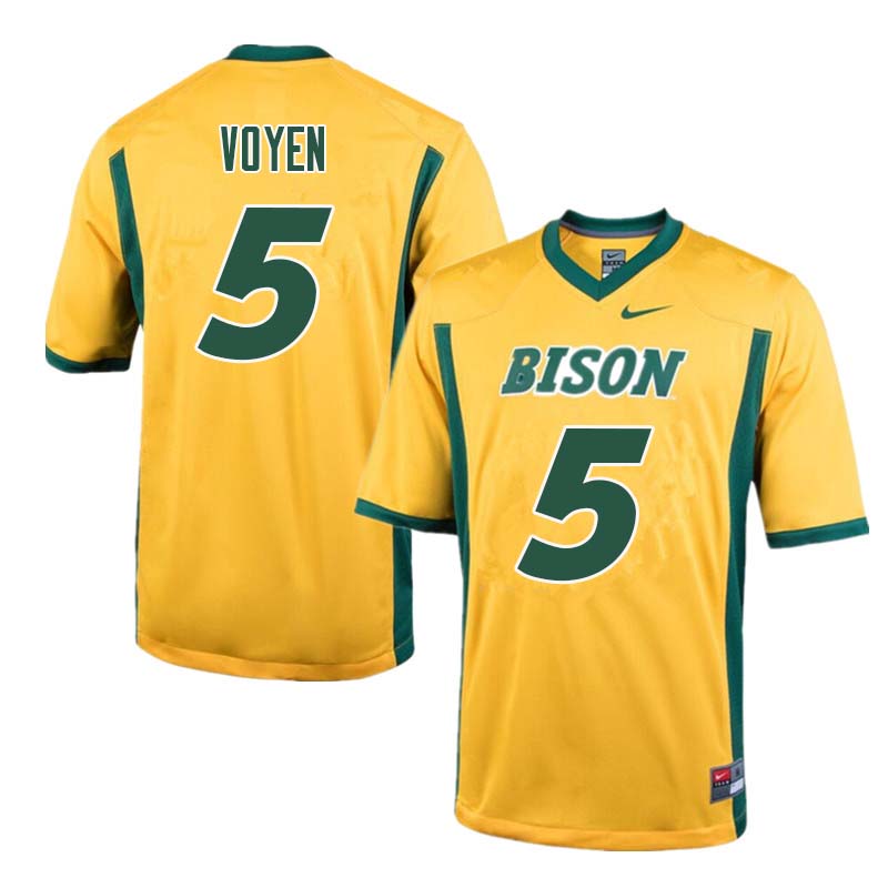 Men #5 Andy Voyen North Dakota State Bison College Football Jerseys Sale-Yellow